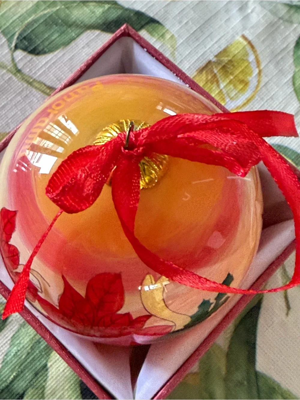 Hand-Painted Venice Gondola Holiday Ornament - Orange Li Bien